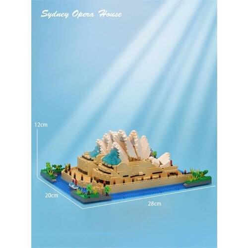 Lezi LZ8008 World Famous Architecture Model Set Sydney Opera House Micro Mini Blocks Australia City Building DIY Block 2552pcs