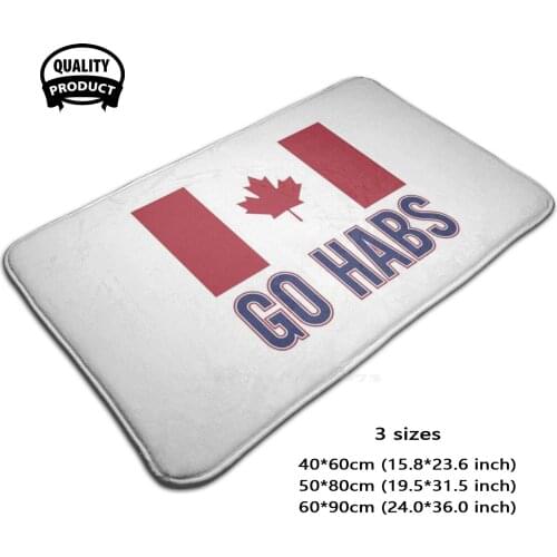 Go Habs - Hockey Soft House Family Anti-Slip Mat Rug Carpet Hockey Ice Ice Hockey Sport Sports Professional Team Players Puck