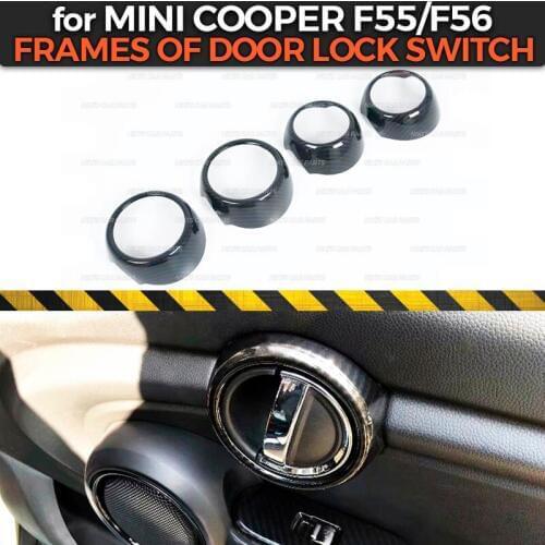 Frame of door lock switch case for BMW Mini Cooper F56 2014-2018 ABS plastic 1 set / 4 pcs molding decoration car styling