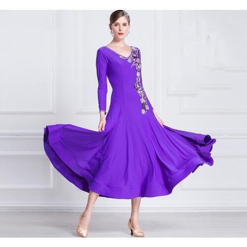The new National standard modern dance clothing big pendulum dress practice clothing ballroom dancing Waltz-M1801