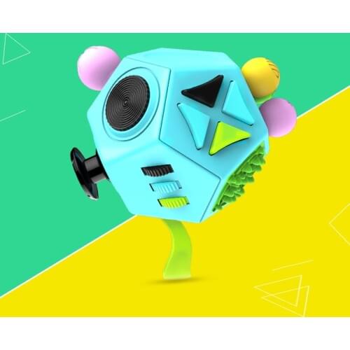 Portable 12 Sides Stress Relief Cube EDC Hand For Autism ADHD Anxiety Relief Anti-Stress Magic Stress Cube Toys For Kids Adult