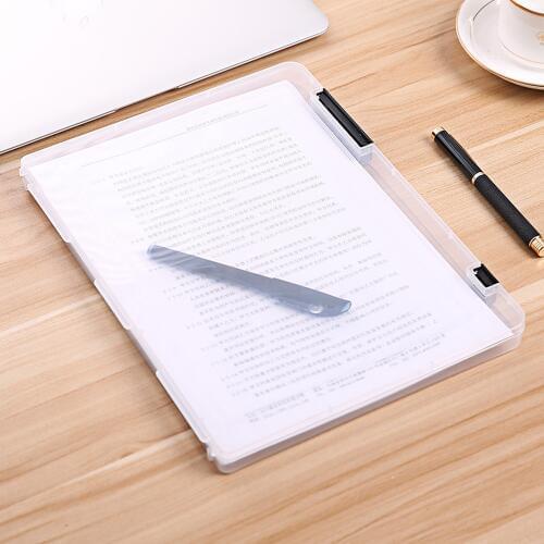 A4 Transparent Storage Box Portable Filing Products Clear Plastic Document Paper Filling Case File School Office Supplies