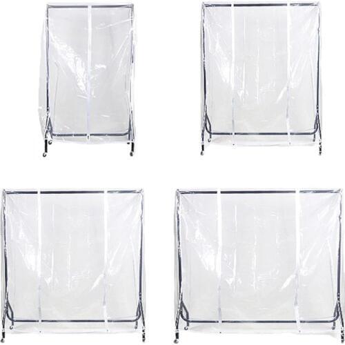 Clear Waterproof Dustproof Zip Clothes Rail Cover Clothing Rack Cover Protector Bag Hanging Garment Suit Coat Storage Display