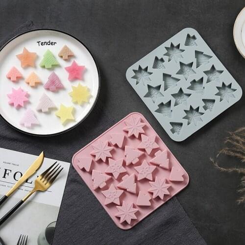 Christmas Tree Decor Resin Clay Mold Christmas Fondant Molds Cake Cupcake Decoration Silicone Chocolate Candy Mold