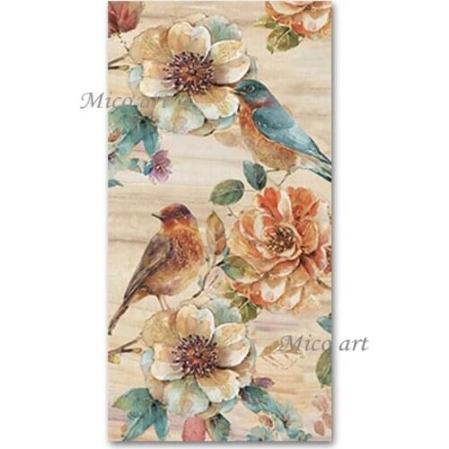 Modern Home Wall Decorative Item Abstract Birds Picture Oil Painting Hot Selling No Frame Wall Hanging Art Home Showpieces