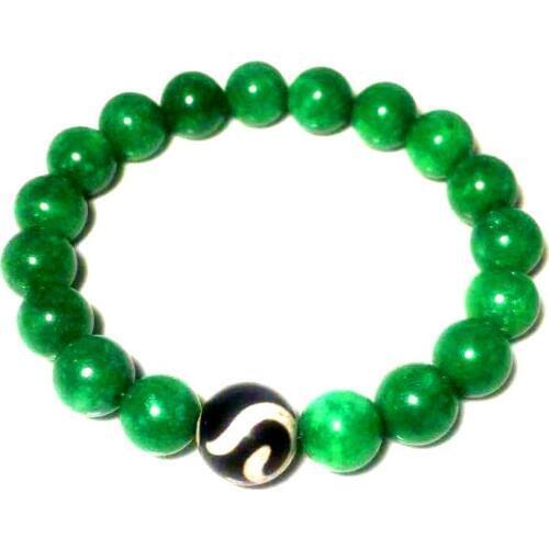 Tibet agate stone old black DZI12mm cyan stone ball beads ladies bracelet RuYi Money hook Big men Guanyin Lotus Free Shipping