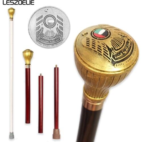 For The United Arab Emirates Man Fashion Walking Stick Women 2022 National Day Decorative Walking Canes Golden Eagle With Flag