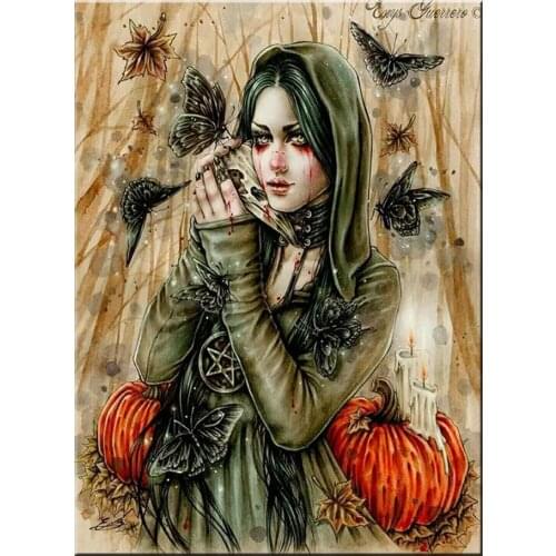 Vampire Woman Butterfly Full Square Round Drill 5D DIY Diamond Painting Embroidery Cross Stitch mosaic home Decor Fairy A2210