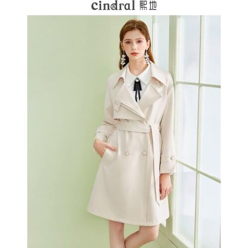 Spring 2021 New Windbreaker Womens Mid-length and Small Temperament Slim Fit All-match Age-reducing Jacket