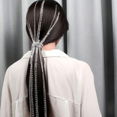 UDDEIN Fashion Alloy Clip Hair Chain Long Tassel Hairpins For Women Headwear Vintage Silver Plated Chain Hair Accessories