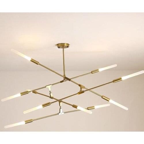 Gold LED Chandelier Lighting Modern Nordic Multi-head Iron chandeliers For Living Room Restaurant Bedroom Kitchen Hanging Lamp