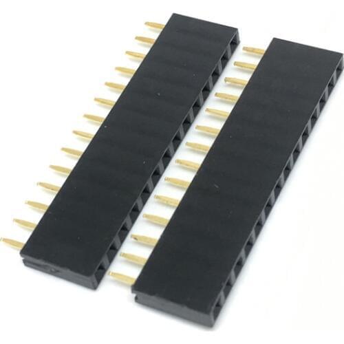 10pcs Single Row Pin Female Header Socket Pitch 2.54mm 1*2p 3p 4p 5p 6p 7p 8p 9p 10p 12p 14p 16p 20p 40p Pin Connector
