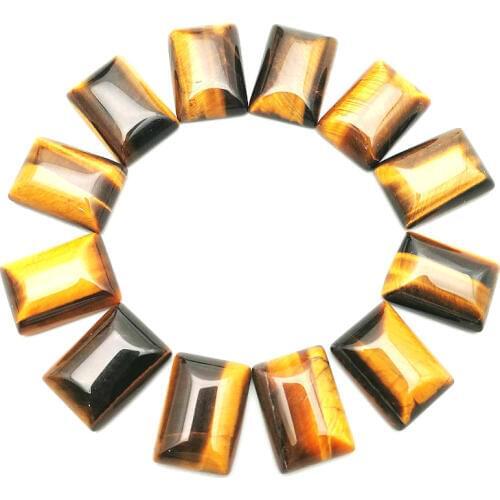 5pcs/Pack Hot Sell Natural Stone Tigereye Stone Cabochons Rectangle Shape Size 13x18mm DIY Jewelry Accessories Flat Peach