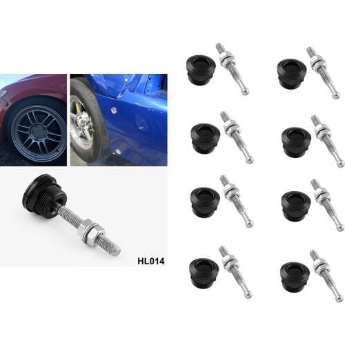 8pcs 22mm Push Button Quick Release Bonnet Hood Pins Lock Latch Black
