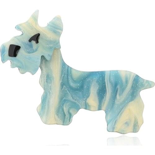 APSVO Cute Brooch Dog Shape Acrylic Women Banquet Daily Dress Suit Chest Briefcase Badges Exquisi Party Gifts Costume Jewelry