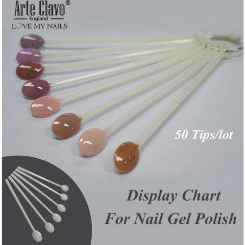 Arte Clavo False Display Tips Nail Art 50 PCS/Lot UV Nail Tips For Manicure Sticker DIY UV Gel Varnish Display Color Chart