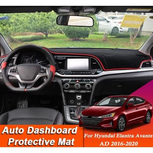 Car Styling For Hyundai Elantra Avante AD 2016-2020 Dashboard Mat Protective Interior Anti-Pad Shade Cushion Auto Accessory