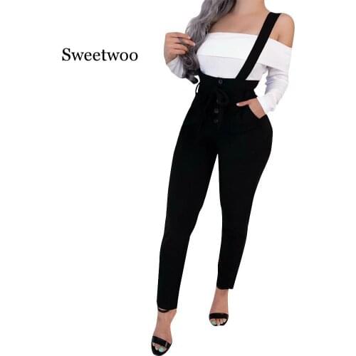 Autumn Winter Casual Straps Pencil Pants Fashion Women Solid Color Button belt Black trousers Lady Khaki gray green Office Pants