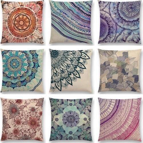 Cute Flower Hope Colorful True Soul Live Laugh Love Free Spirit Dream Floral Mandalas Prints Cushion Cover Sofa Pillow Case
