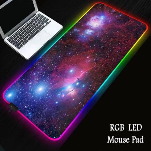 Colorful Universe RGB LED Large Gaming Mouse Pad Macbook Gamer Mousepad Big Mouse Pad Rubber Surface Mouse Desk Keyboard Mat