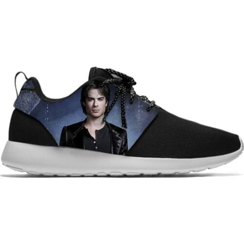 The Vampire Diaries Damon Salvatore Funny Fashion Sport Running Shoes Casual Breathable Lightweight 3D Print Men Women Sneakers