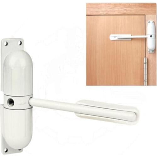 White Spring Closing Door Zinc Alloy Adjustable Surface Mounted Automatic Door Closer Fire Rated Door Stopper Door Hardware