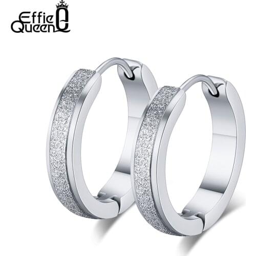 Effie Queen Vintage Stainless Steel Hoop Earrings 19mm Circle For Women Clothing Accessories Charms Daily OL Jewelry Gift DGTE96