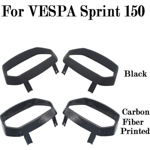 Motorcycle Headlight Lamp Cover Trim For VESPA Sprint 150 Black Carbon Fiber Printed