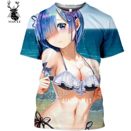 SONSPEE Streetwear Hip hop Anime girl Funny Men shirt Summer Customized Products Casual sleeve 3D Print Harajuku Cartoon T-Shirt
