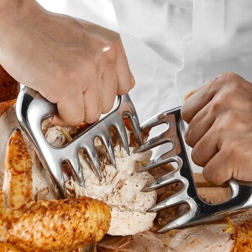 Stainless steel bear claw separator cooked food slitter turkey fork meat separator barbecue BBQ meat tearing tool