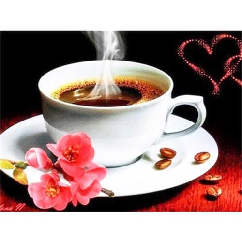 Coffee Cup DIY 11CT Cross Stitch Embroidery Kits Craft Needlework Set Cotton Thread Printed Canvas Home Dropshipping