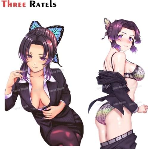 Three Ratels A562 Waifu Sexy Gilr Kochou Shinobu Kimetsu No Yaiba Car Body Sticker Bumper Window Wall Notebook Decal