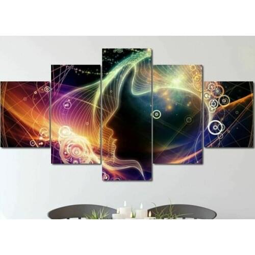 Abstract Human Spirit Cuadros 5 Panels Canvas Wall Art Cuadros Print Canvas Painting Wall Decor for Living Room Poster No Framed