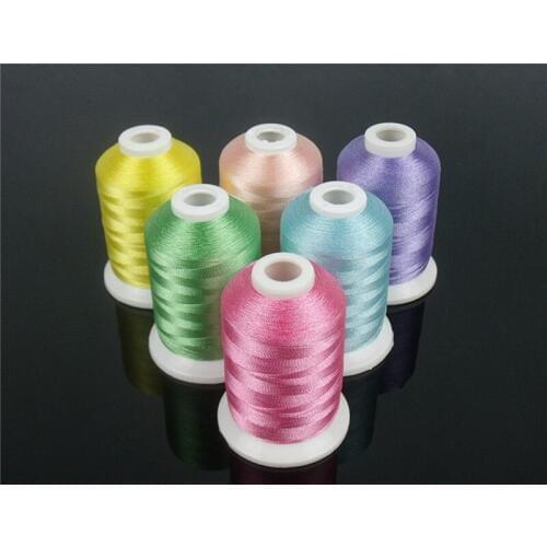 Simthread New Brother Colors Series Polyester Machine Embroidery Thread Filament 1000m*63 Assorted Colors,120d/2 Strong Strength