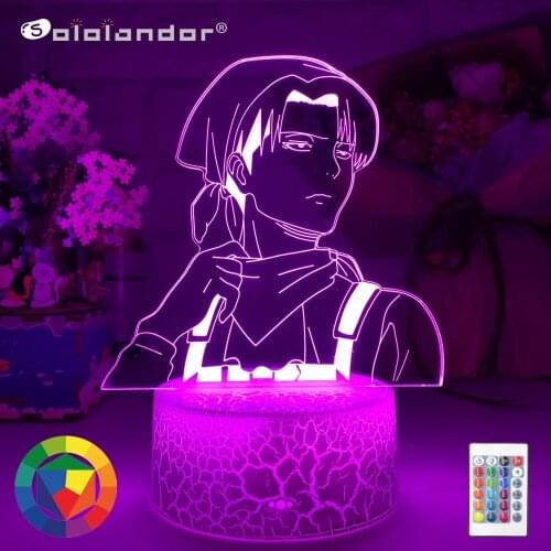 Newest Levi Ackerman Acrylic 3d Lamp Attack on Titan for Home Room Decor Light Child Gift Levi Ackerman LED Night Light Anime
