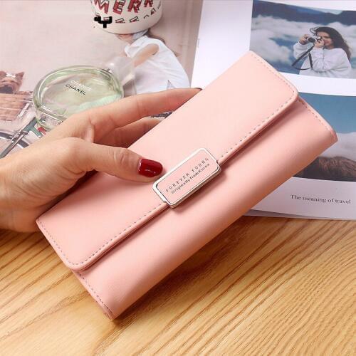 New Korean Womens Wallet Fashion PU Long Tri-fold Bag Coin Purse Large-capacity Multi-card Female Wallet