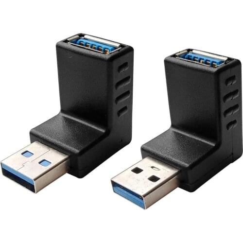 USB 3.0 Male to Female 90 Degree Right Angle Extension Adapter, USB Upward and Downward Connector