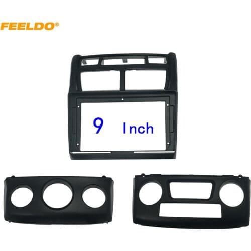 FEELDO Car Audio Face Plate Fascia Frame For KIA Sportage 05-09 9" Big Screen CD/DVD Player Panel Dash Mount Kit #HQ6934