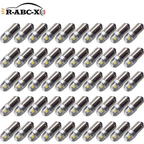 RUIANDSION Wholesale 50Pcs BA9S T4W Car Dome Light License Plate Side Lamp Dashboard Bulb 6V 12V 6000K 4300K 3030SMD 200Lm