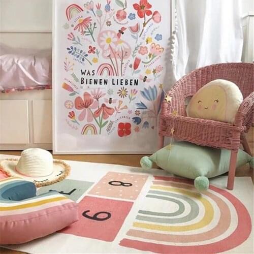 Rainbow Cotton Foldable Baby Climbing Play Mat Folding Mat Baby Carpet Baby Climbing Pad Kids Rug Living Room 70*180cm