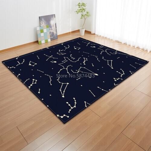Modern Livingroom Anti-slip Area Rug Boys Children Room Decor Flannel Carpets Floor Baby Crawling Universe Planet Mat Rug Carpet
