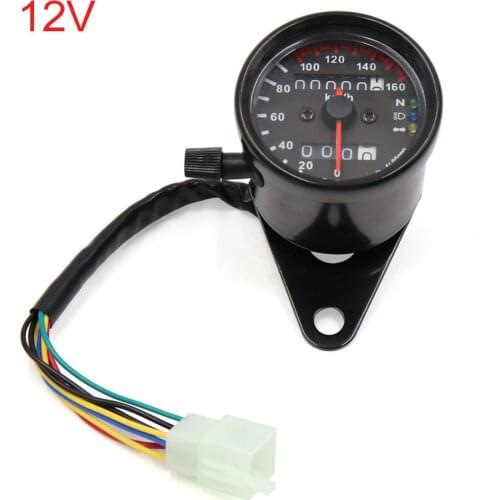 Uxcell Universal 12V Motorcycle LED Backlight Dual Odometer Speedometer Gauge Meter