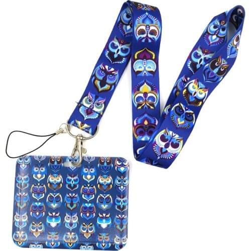 Funny Cute Owl Meme Key lanyard Car KeyChain ID Card Pass Gym Mobile Phone Badge Kids Key Ring Holder Jewelry Decorations