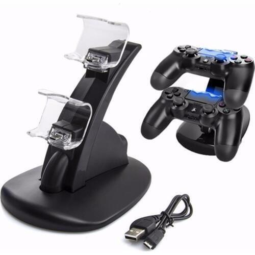 Dual USB Charge Dock For Sony Playstation 4 Controller Gamepad Handle Cradle Double Charging Charger For PS4 Games Accessories