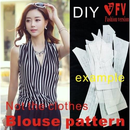 Pattern making womens fashion hem T-shirt small shirt garment sewing drawings 1:1 pattern physical BXS-24