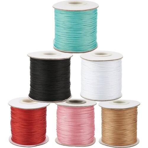 0.5mm 0.8mm Waxed Polyester Bead Cord about 185yards/roll