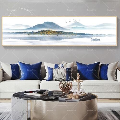 1 Pieces Fashion Long Style Beautiful Mountains Great Landscape Wall Pictures For Living Room Home Decor Poster Canvas Painting
