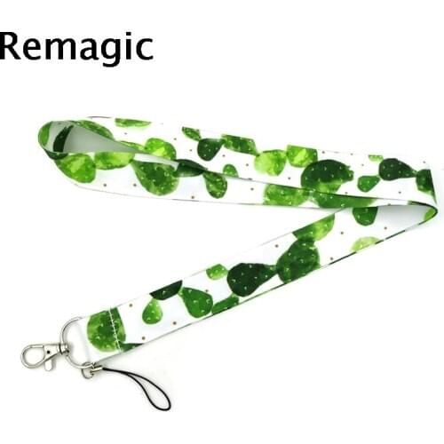100pcs Cactus Plant Neck Strap Lanyard keychain Mobile Phone Strap ID Badge Holder Rope Key Chain Keyring cosplay Accessory Gift