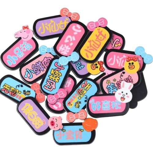 12-48 Pcs Acrylic Chinese Graffiti Stickers Scrapbooking Cabochons Cute Hair Embellishment DIY Craft Jewelry Accessories