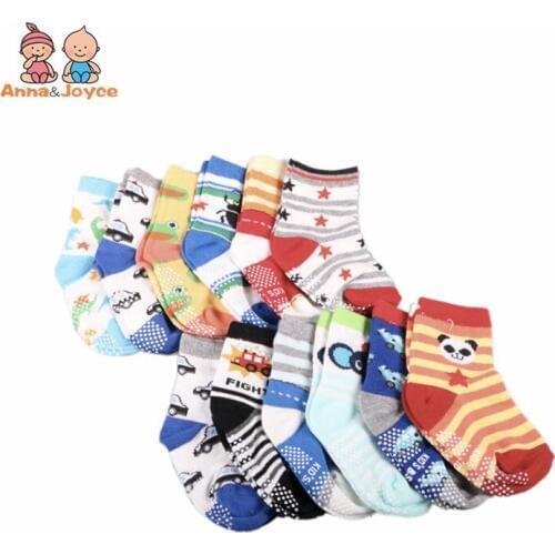 12 pairs/lot cotton Baby socks rubber slip-resistant floor socks cartoon small kids socks 1--3 babyatws0001